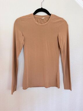 ARKET Camel Long Sleeve Crewneck Top Size XS